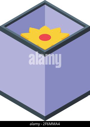 Flower floating lantern icon. Isometric of Flower floating lantern vector icon for web design isolated on white background Stock Vector