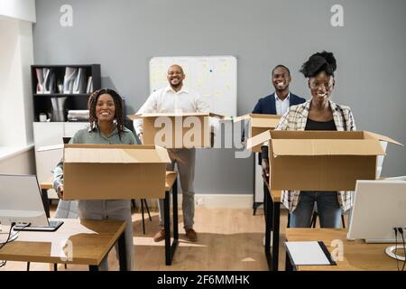 African Corporate Group Of People Or Team Moving Stock Photo