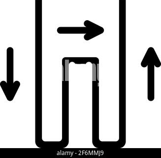 geothermal tube heating equipment icon Vector Glyph Illustration Stock Vector