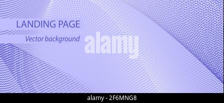 Violet background with dotted pattern. Landing page, banner template. Spotted lines, dark blue points. Vector techno concept. Abstract design. EPS10 Stock Vector
