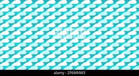 Seamless Blue Sky Background Pattern With Clouds Vector Illustration Art Stock Vector