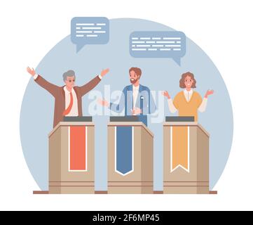 Political talk concept vector flat isolated illustration Stock Vector ...