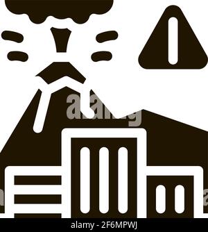 volcanic eruption icon vector symbol illustration Stock Vector