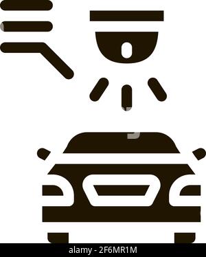 video security car icon Vector Glyph Illustration Stock Vector