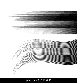 Horizontal comic speed lines effect. Motion effect. Vector illustration isolated on white. Stock Vector