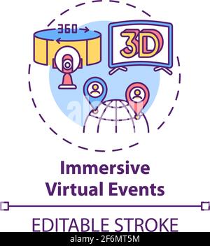 Immersive virtual events concept icon Stock Vector