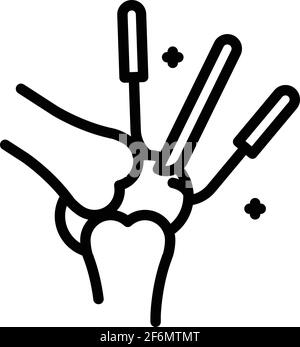 Bone knee restore icon. Outline Bone knee restore vector icon for web design isolated on white background Stock Vector