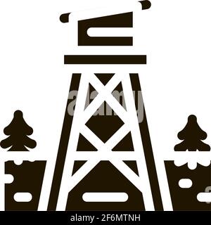 rescue forest tower icon Vector Glyph Illustration Stock Vector