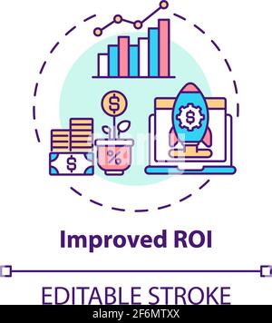 Improved ROI concept icon Stock Vector