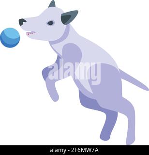 Playful dog ball icon. Isometric of Playful dog ball vector icon for web design isolated on white background Stock Vector
