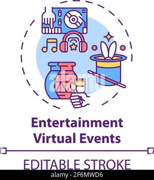 Entertainment virtual events concept icon Stock Vector