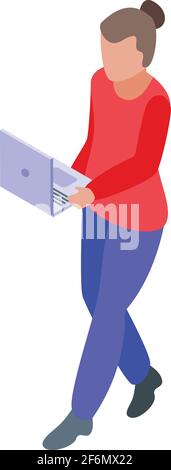 Online meeting icon. Isometric of Online meeting vector icon for web design isolated on white background Stock Vector