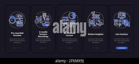 Remote gathering content onboarding mobile app page screen with concepts Stock Vector