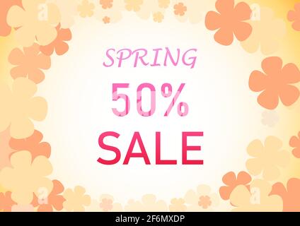 Spring Background with Pastel flower, vector art design Stock Vector