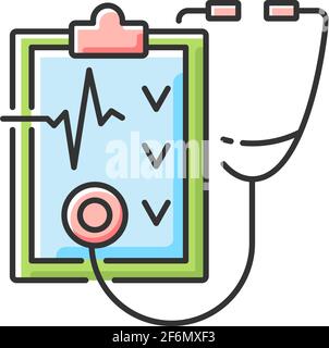 Regular health checkups RGB color icon Stock Vector