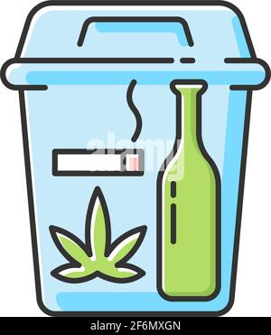Quitting bad habits RGB color icon Stock Vector