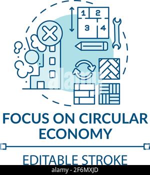 Focusing on circular economy concept icon Stock Vector