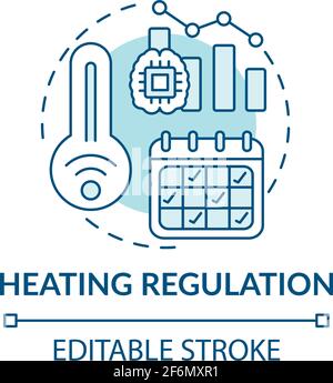 Heating regulation concept icon Stock Vector