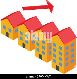 Grow building investments icon. Isometric of Grow building investments vector icon for web design isolated on white background Stock Vector