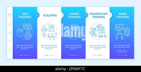 Stock trade strategies onboarding vector template Stock Vector