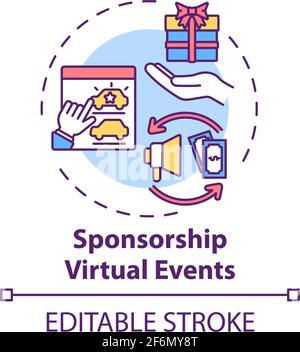 Sponsorship virtual events concept icon Stock Vector