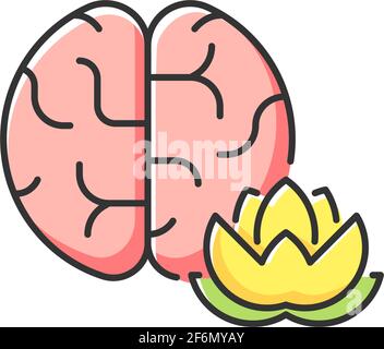 Practicing mindfulness RGB color icon Stock Vector