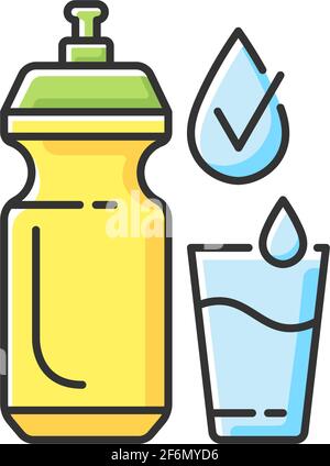 Drinking enough water RGB color icon Stock Vector