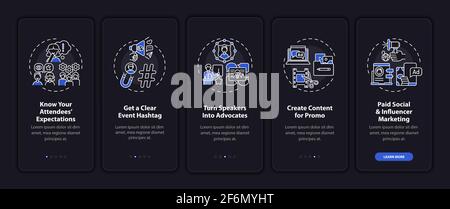 Remote gathering marketing onboarding mobile app page screen with concepts Stock Vector