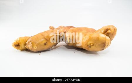 Fresh ginger on white background, gingers in flavoring cooking Stock Photo