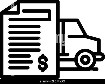 New car contract icon. Outline New car contract vector icon for web design isolated on white background Stock Vector