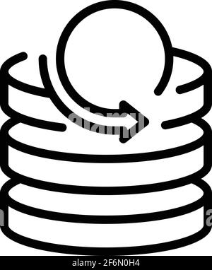Database sync icon. Outline Database sync vector icon for web design isolated on white background Stock Vector