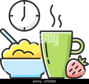 Healthy breakfast RGB color icon Stock Vector