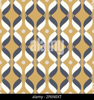Ogee seamless vector curved pattern, abstract geometric background. Perfect for vintage wallpapers, fashion fabric print. Mid century modern wallpaper Stock Vector