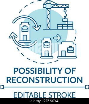 Reconstruction possibility concept icon Stock Vector