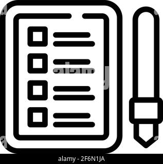 Task schedule pen board icon. Outline Task schedule pen board vector icon for web design isolated on white background Stock Vector
