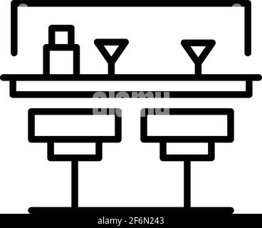 Street bar counter icon. Outline Street bar counter vector icon for web design isolated on white background Stock Vector