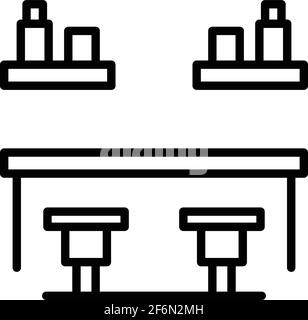 Town bar counter icon. Outline Town bar counter vector icon for web design isolated on white background Stock Vector