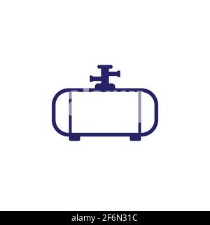 gas tank, industrial cylinder icon on white Stock Vector