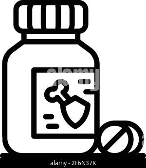 Calcium capsule jar icon. Outline Calcium capsule jar vector icon for ...