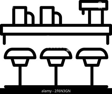 Cafe counter icon. Outline Cafe counter vector icon for web design isolated on white background Stock Vector