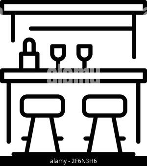 Drinks counter icon. Outline Drinks counter vector icon for web design isolated on white background Stock Vector