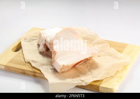 Raw lamb tail fat isolated for cooking Stock Photo