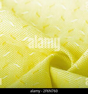 Texture, background, template. Silk other Cotton fabric turquoise and aqua, silk other Cotton drapery. In closeup, threads of fabric and a pattern of Stock Photo