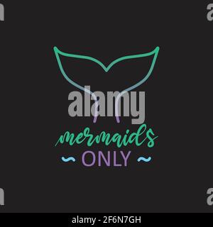 Mermaids only vector cute gradient tail icon Stock Vector
