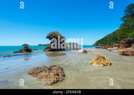 Scenic view of Cape Hillsborough beach in Cape Hillsborough National Park, Queensland, QLD, Australia Stock Photo