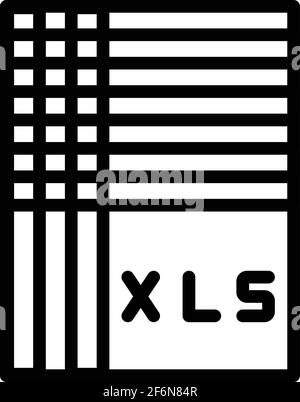Xls database icon. Outline xls database vector icon for web design isolated on white background Stock Vector