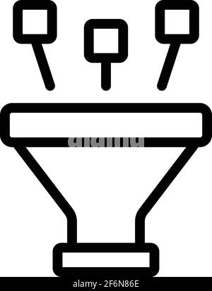 Clients funnel icon. Outline clients funnel vector icon for web design isolated on white background Stock Vector