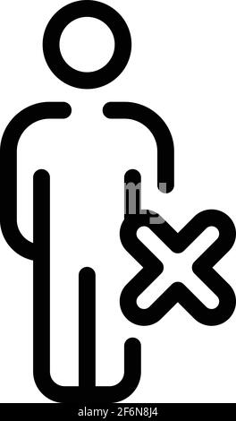 Cancel user icon. Outline cancel user vector icon for web design isolated on white background Stock Vector