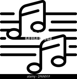 Ballet music notes icon. Outline ballet music notes vector icon for web design isolated on white background Stock Vector