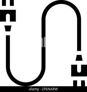 electonic cord computer detail black icon vector illustration Stock ...